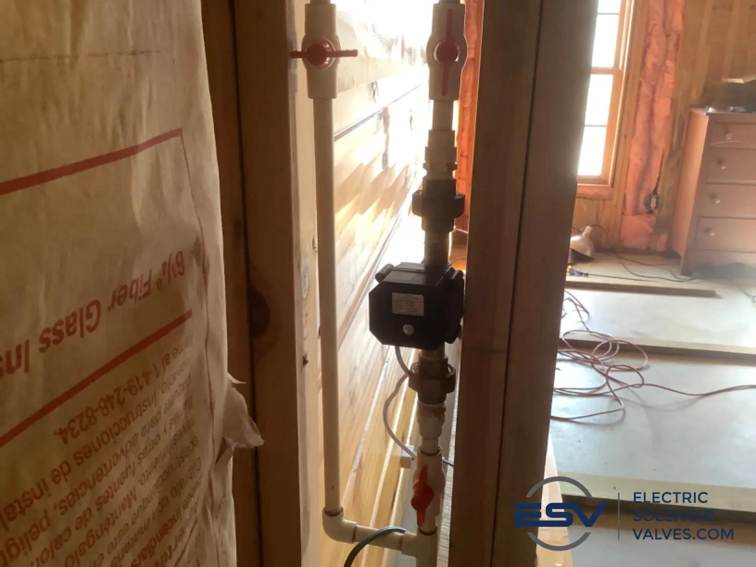 1/2" Brass Electric Ball Valve installed for remote water flow control