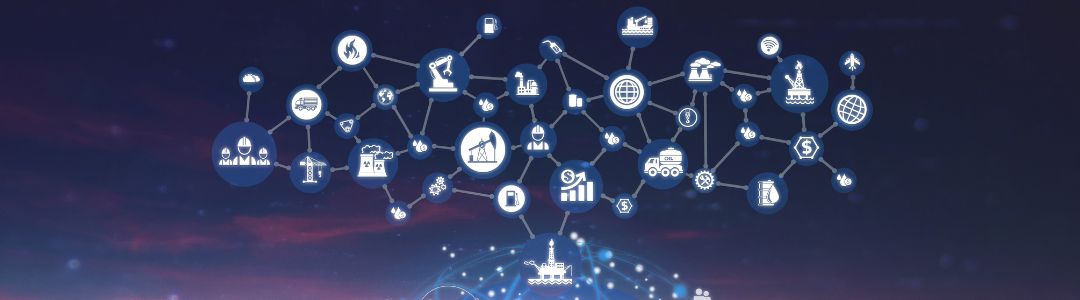 Graphic illustrating the key components of Industry 4.0, including Industrial Internet of Things (IIoT), big data and analytics, cybersecurity, cloud computing, edge computing, autonomous robots, additive manufacturing, digital twins, and artificial intelligence (AI) and machine learning.