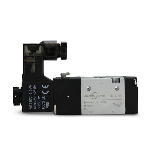 electricsolenoidvalves pneumatic solenoid valves on white background