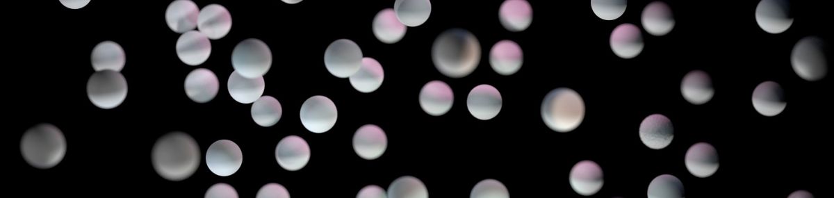 Microscopic molecules of either gas or liquid demonstrating the molecules of a fluid