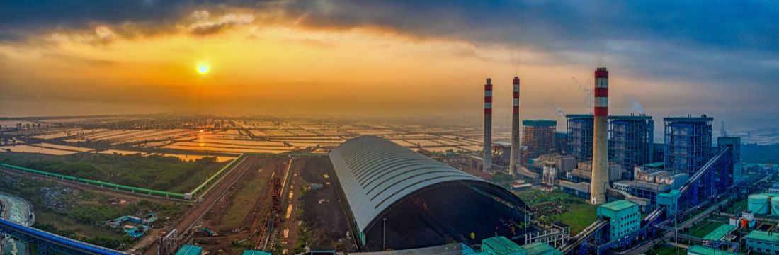 Aerial view of a modern powerplant