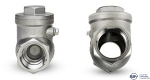 stainless steel swing check valve open and closed view