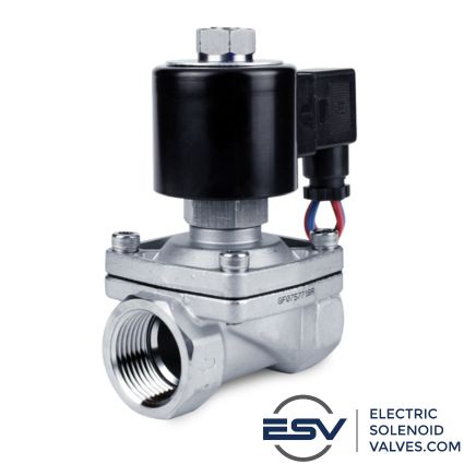 Potable water capable industrial-grade stainless steel solenoid valve for high-pressure applications, extreme temperature, and harsh environments such as marine and food processing systems